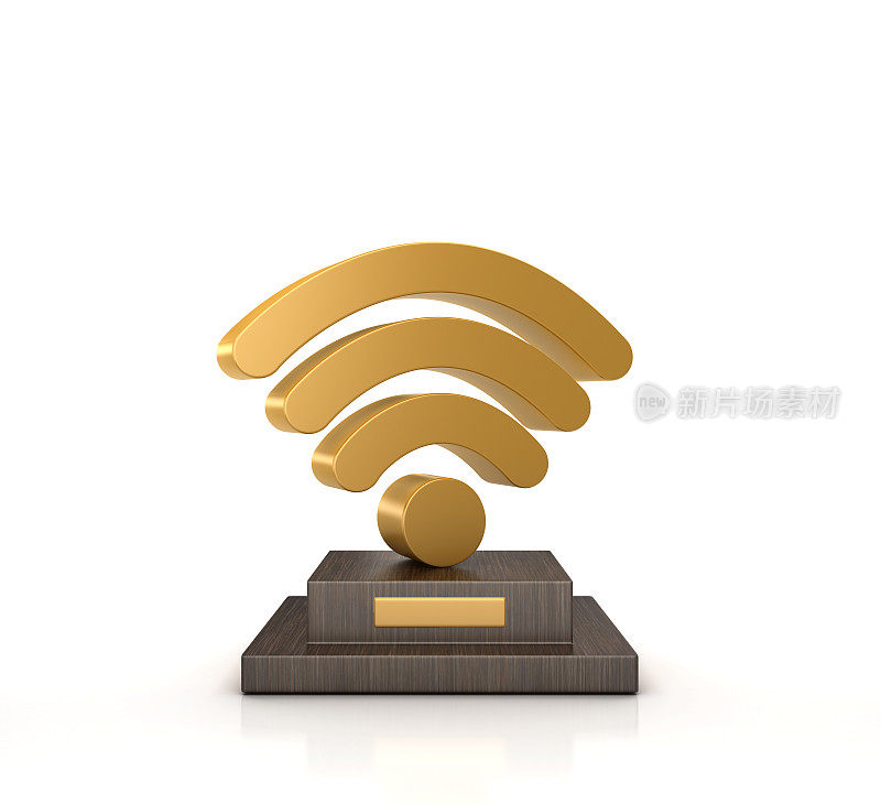奖杯WIFI符号- 3D渲染